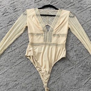 Beige bodysuit new without tags